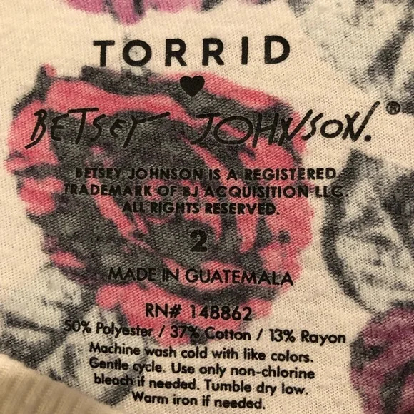 MAKE OFFER! A Rose By Any Other Name! Betsey Johnson x torrid Knit Floral Top - Picture 6 of 6